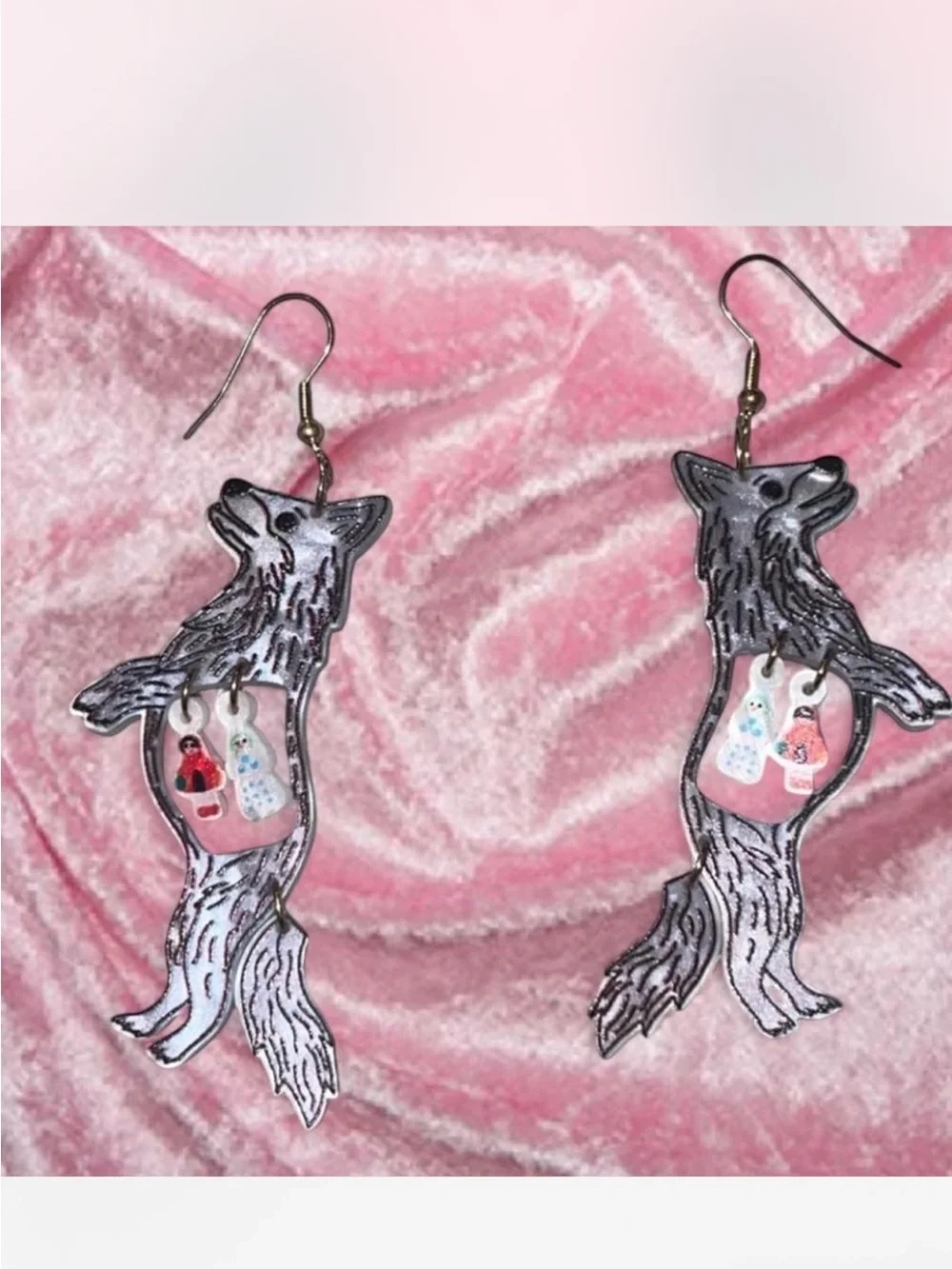 Little Red Riding Hood Wolf Shaped Earrings